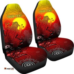 Aboriginal Customize Car Seat Covers Indigenous Frog Red