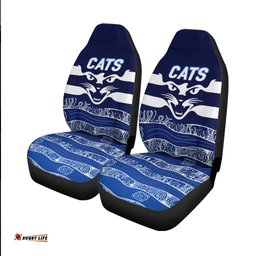 Cats Aboriginal Art Football Geelong Car Seat Covers
