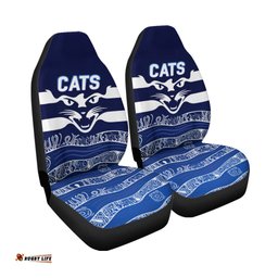 Cats Aboriginal Art Football Geelong Car Seat Covers