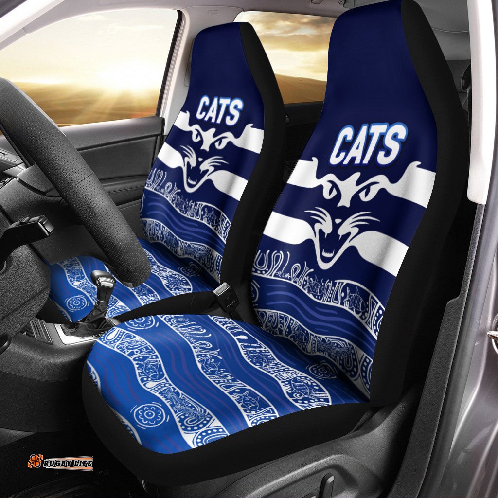 Cats Aboriginal Art Football Geelong Car Seat Covers