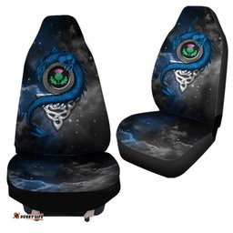 Scotland Celtic Car Seat Covers Dragon and Thistle With Celtic