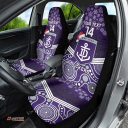 Custom Dockers Football Christmas Car Seat Cover Merry Xmas Mix Aboriginal Art 09