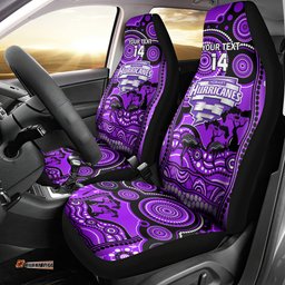 Custom Hobart Hurricanes Cricket Car Seat Cover Happy Australia Day Aboriginal Art