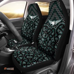 New Zealand Car Seat Cover Maori Graphic Tee patterns Green