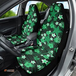 Australian Stars Cricket Car Seat Cover Baeuty Pacific Hibiscus and Polynesian Pattern