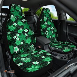 Australian Stars Cricket Car Seat Cover Baeuty Pacific Hibiscus and Polynesian Pattern
