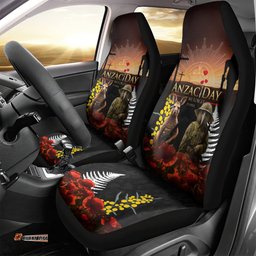 New Zealand and Australia ANZAC Day Car Seat Cover Kiwi Bird and Kangaroo Soldier