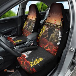 New Zealand and Australia ANZAC Day Car Seat Cover Kiwi Bird and Kangaroo Soldier