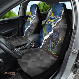 Personalised Panthers And Cowboys Rugby Car Seat Cover Sporty Version