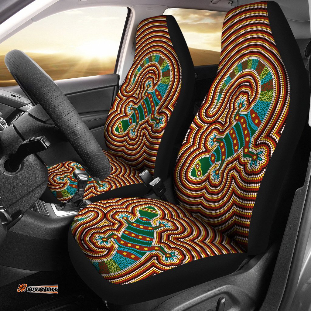 Aboriginal Car Seat Covers, Lizard Dot Painting Patterns
