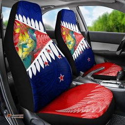 New Zealand Waitangi Day Car Seat Cover NZ Maori Tui Bird With Kowhai Flowers
