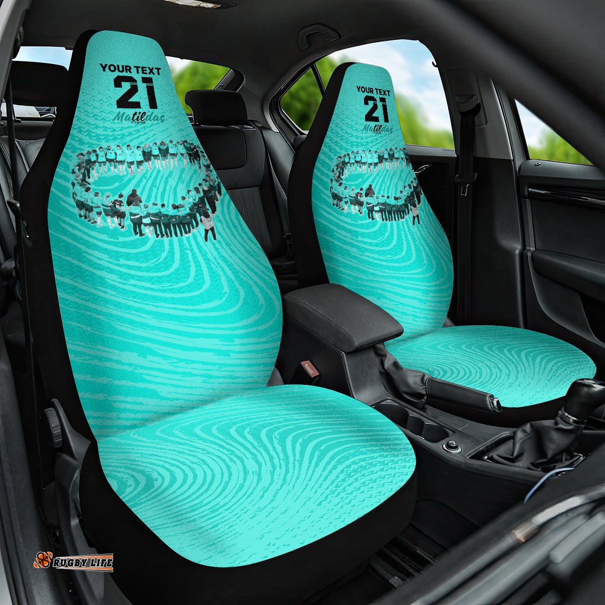 Matildas Til Its Done Custom Car Seat Cover Australia Womens Soccer Turquoise Style