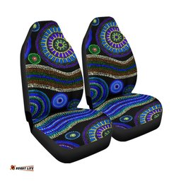 Car Seat Cover Aboriginal Dot Unique Style Blue