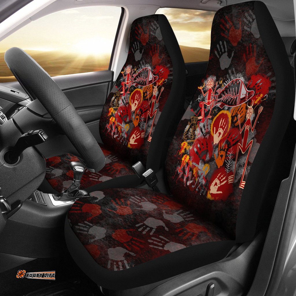 Aboriginal Car Seat Covers Indigenous Fish Hand Art
