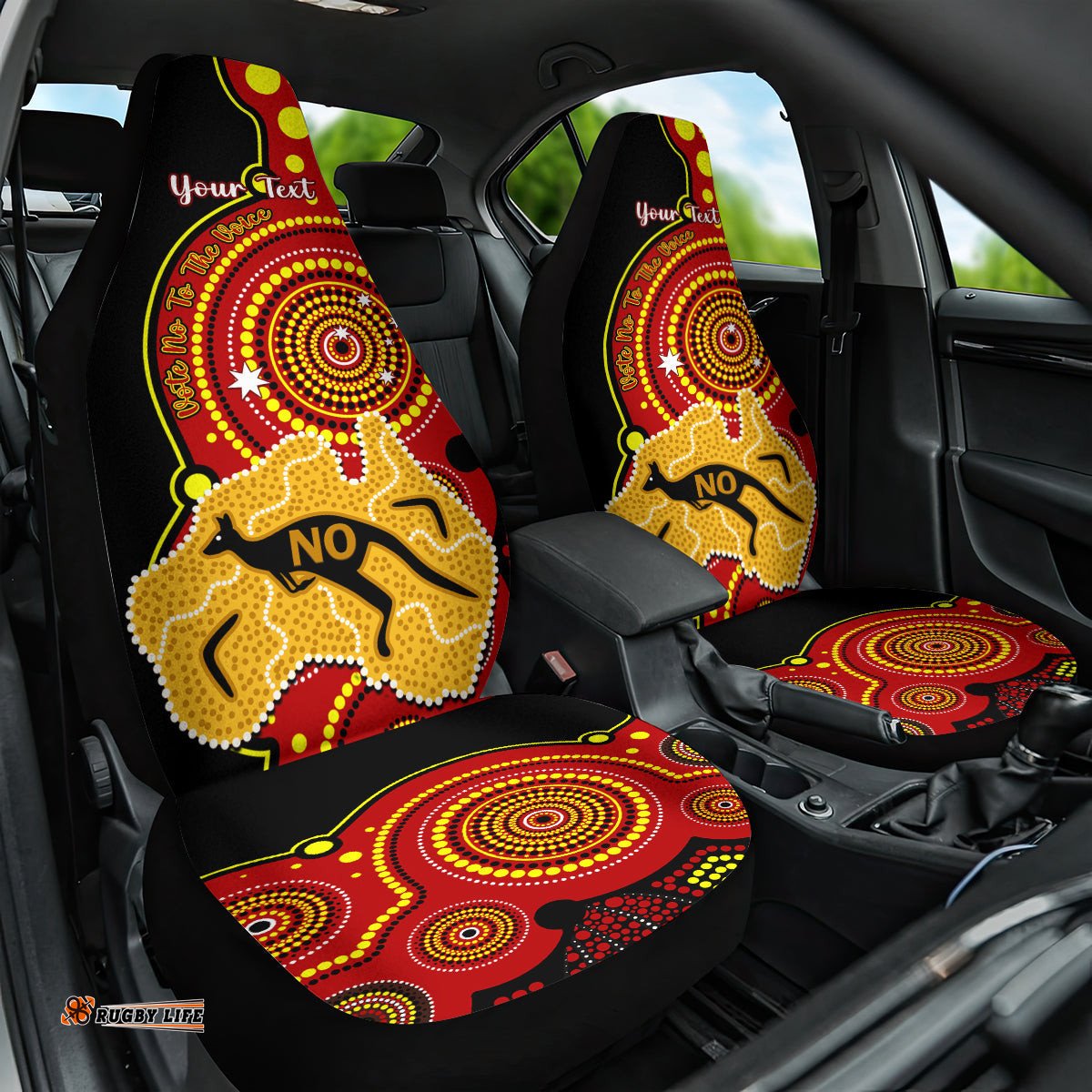 Personalised Australia Indigenous Car Seat Cover We Are All Australian Vote NO To The Voice