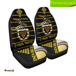 Custom Text Cornwall Personalised Rugby Union Car Seat Cover Trelawny's Army with Celtic Cross