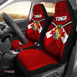 Tonga Rugby Car Seat Covers Polynesian Tattoo Seashore