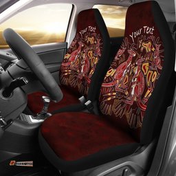 Custom Aboriginal Car Seat Covers Kangaroo family with Hand Art