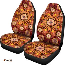Aboriginal Car Seat Covers Circle Flowers Patterns VER01