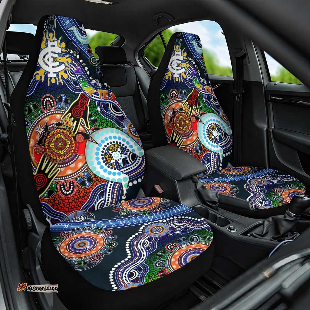 Custom NAIDOC Week 2024 Carlton Blues Car Seat Cover Australia Aboriginal Dot Painting