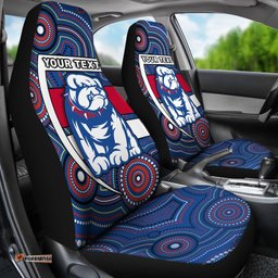 Custom Personalised Western Football BulldogsCar Seat Covers Redamancy Indigenous Australian