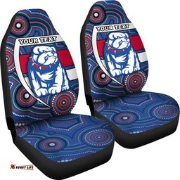 Custom Personalised Western Football BulldogsCar Seat Covers Redamancy Indigenous Australian