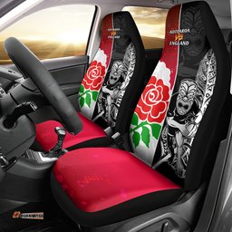 New Zealand And England Rugby Car Seat Cover World Cup All Black Combine Red Roses
