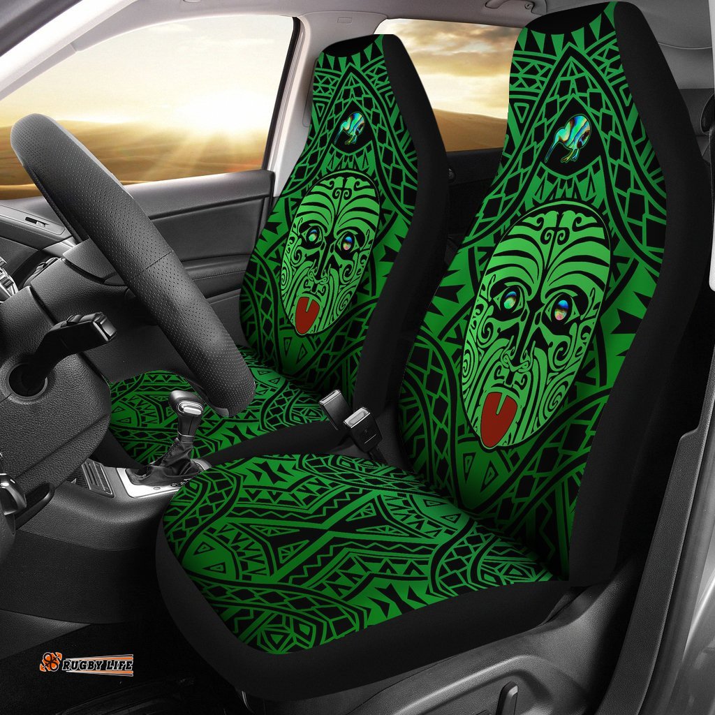 Integrity Maori Ta Moko Car Seat Covers Kiwi and Paua Green