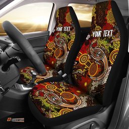 Custom Aboriginal Car Seat Covers, Kangaroo and Lizard Dot Painting Art