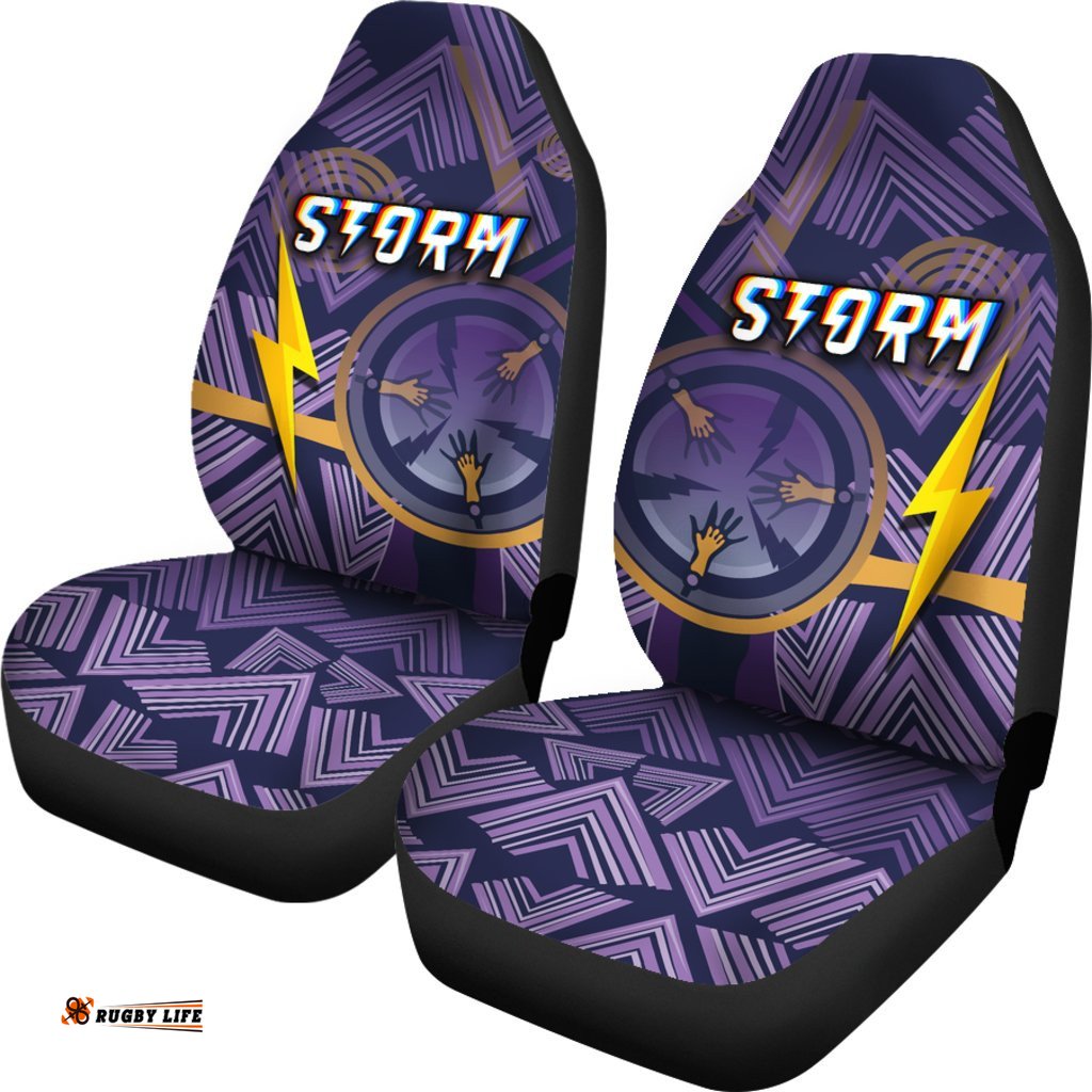 Melbourne Storm Car Seat Covers Simple Indigenous - Purple