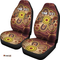 Custom Aboriginal Car Seat Covers, Indigenous Lizard Dot Painting Art