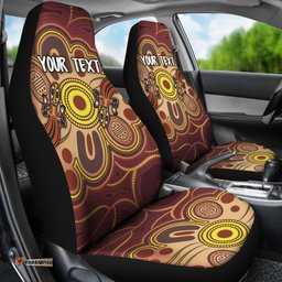 Custom Aboriginal Car Seat Covers, Indigenous Lizard Dot Painting Art