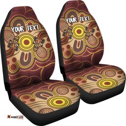 Custom Aboriginal Car Seat Covers, Indigenous Lizard Dot Painting Art
