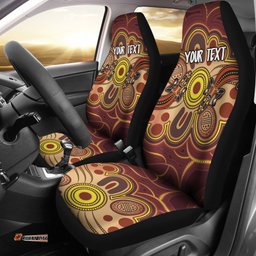 Custom Aboriginal Car Seat Covers, Indigenous Lizard Dot Painting Art