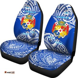 Mate Ma'a Tonga Rugby Car Seat Covers Polynesian Unique Vibes Blue