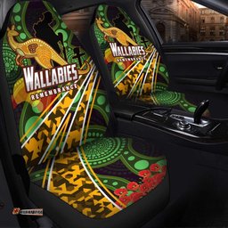 Wallabies Rugby Car Seat Cover ANZAC Day Aboriginal Wallabies Kangaroo Car Seat Cover