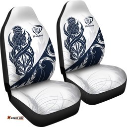Scottish Rugby Car Seat Covers Thistle Vibes White