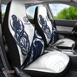 Scottish Rugby Car Seat Covers Thistle Vibes White