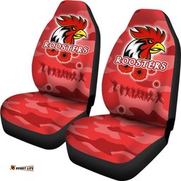 Roosters ANZAC Day Car Seat Covers Military Red