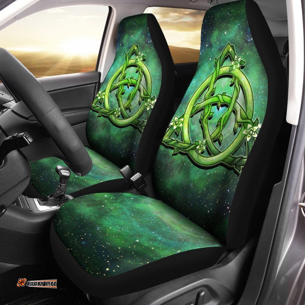 Celtic Car Seat Covers Green Triquetra