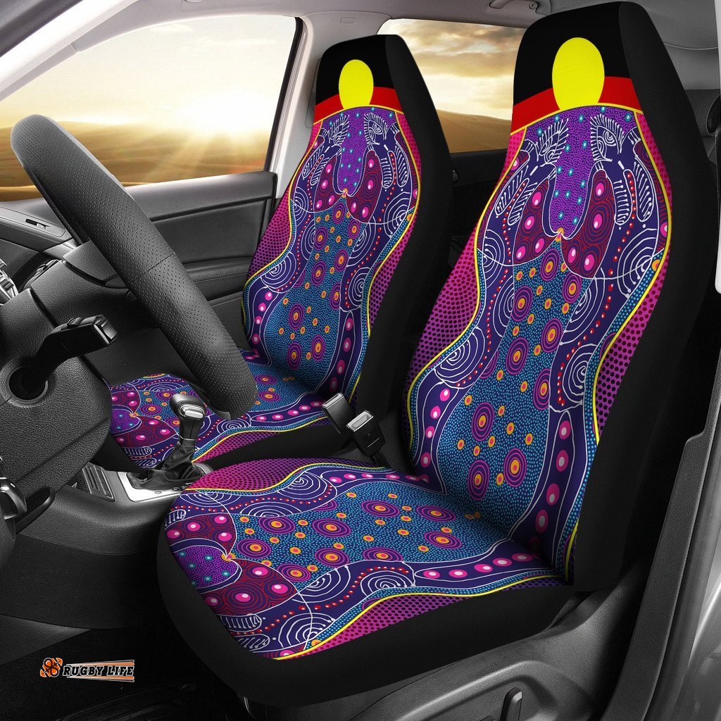 Car Seat Cover Aboriginal Sublimation Dot Pattern Style Violet