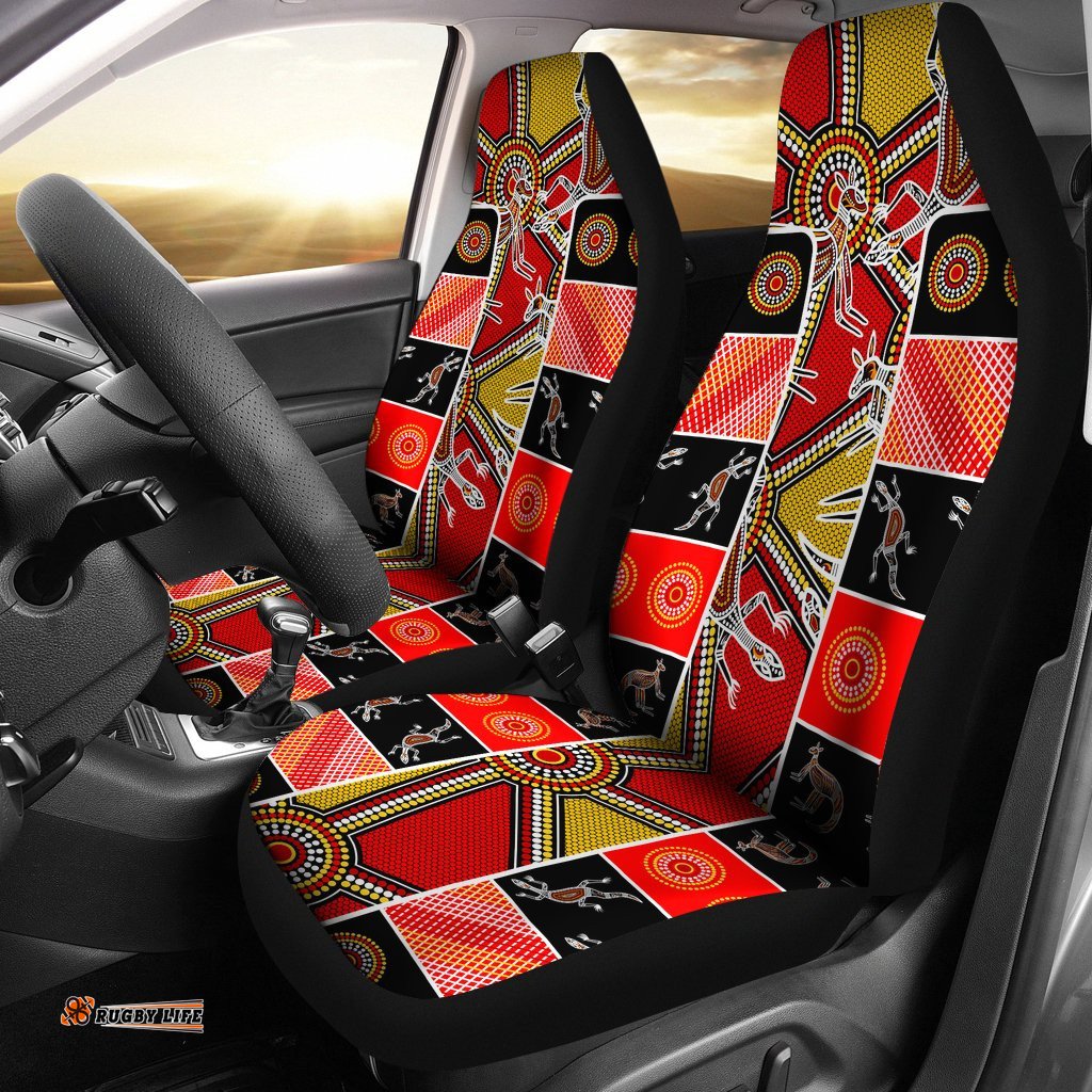 Aboriginal Car Seat Covers, Kangaroo Dot Painting Patterns