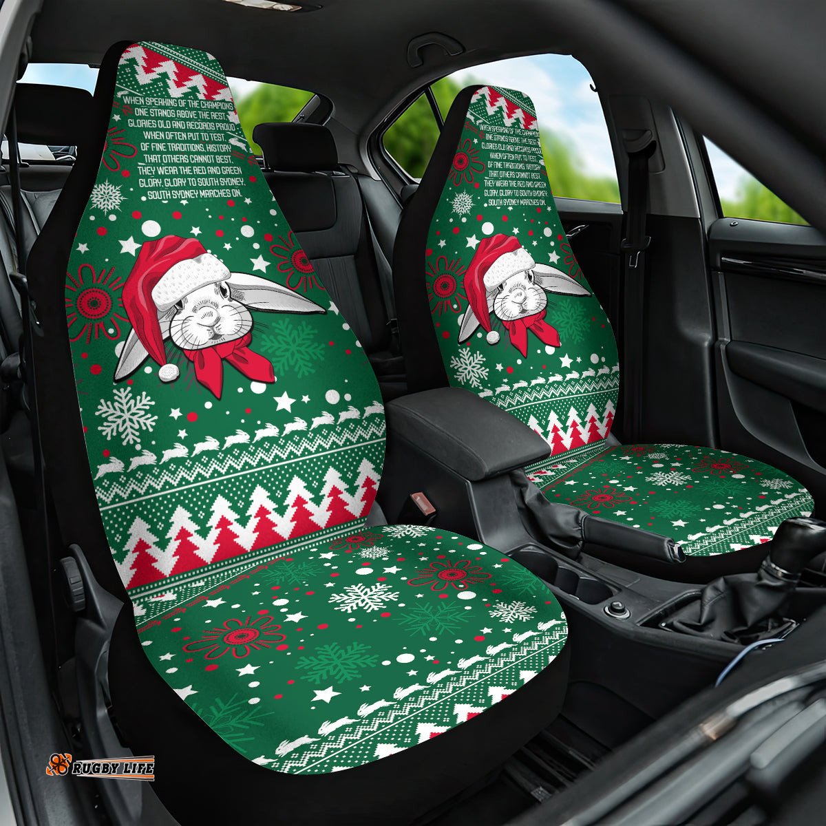 Rabbitohs Rugby Car Seat Cover Glory Glory The South Christmas Vibe Unique
