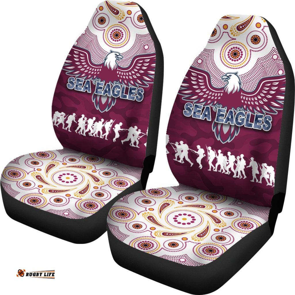 Manly Warringah Car Seat Cover Sea Eagles Anzac Day Indigenous
