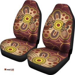 Aboriginal Car Seat Covers, Indigenous Lizard Dot Painting Art