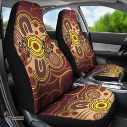 Aboriginal Car Seat Covers, Indigenous Lizard Dot Painting Art