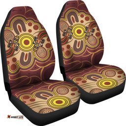 Aboriginal Car Seat Covers, Indigenous Lizard Dot Painting Art