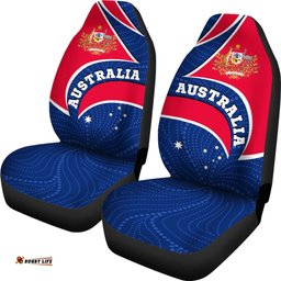 Aboriginal Car Seat Covers Australia Flag and Coat of Arms