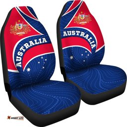 Aboriginal Car Seat Covers Australia Flag and Coat of Arms