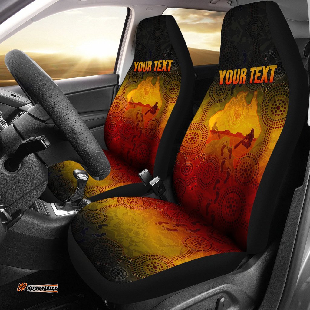 Custom Aboriginal Car Seat Covers, Australian Map with Indigenous Color
